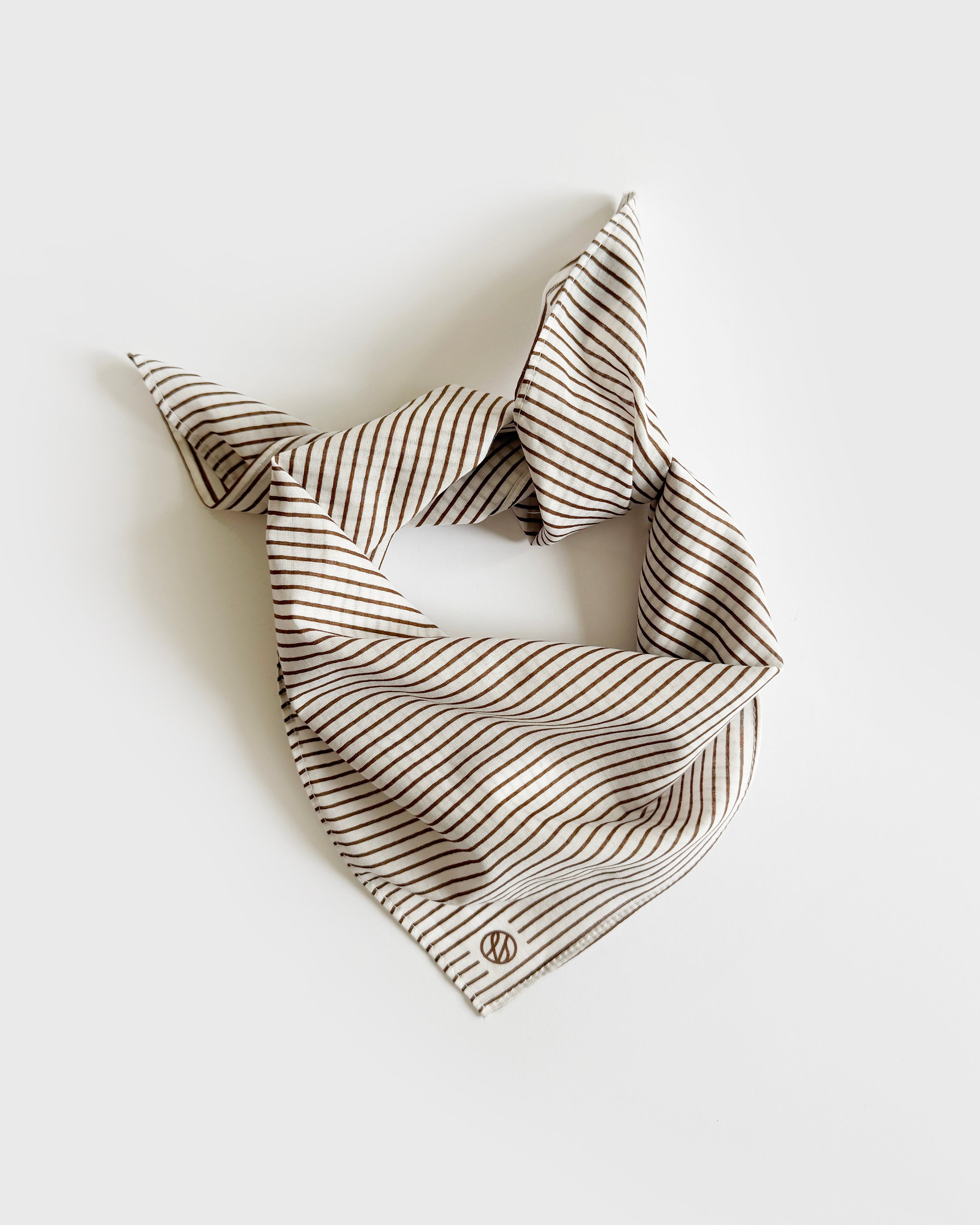 COTTON PINSTRIPED SCARF | CREAM | 55CM – lescarf