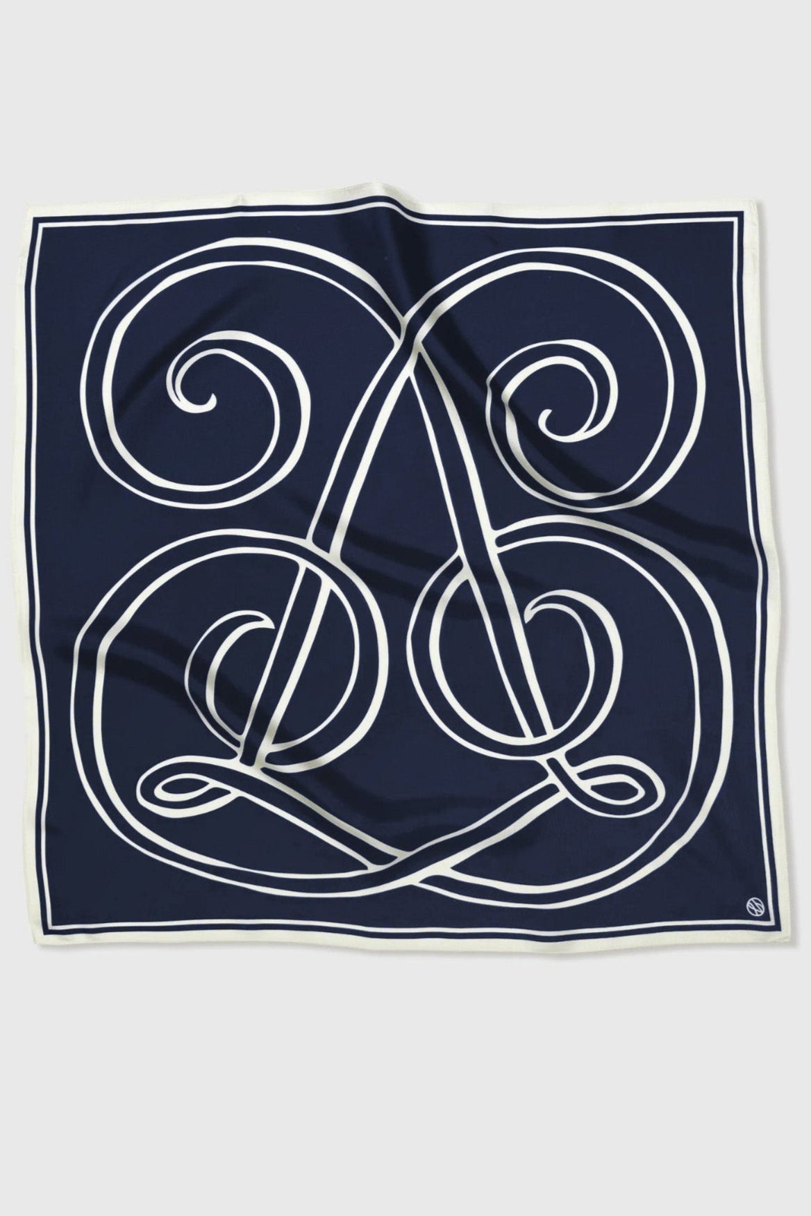MONOGRAM SCARF | NAVY | 80 CM – lescarf