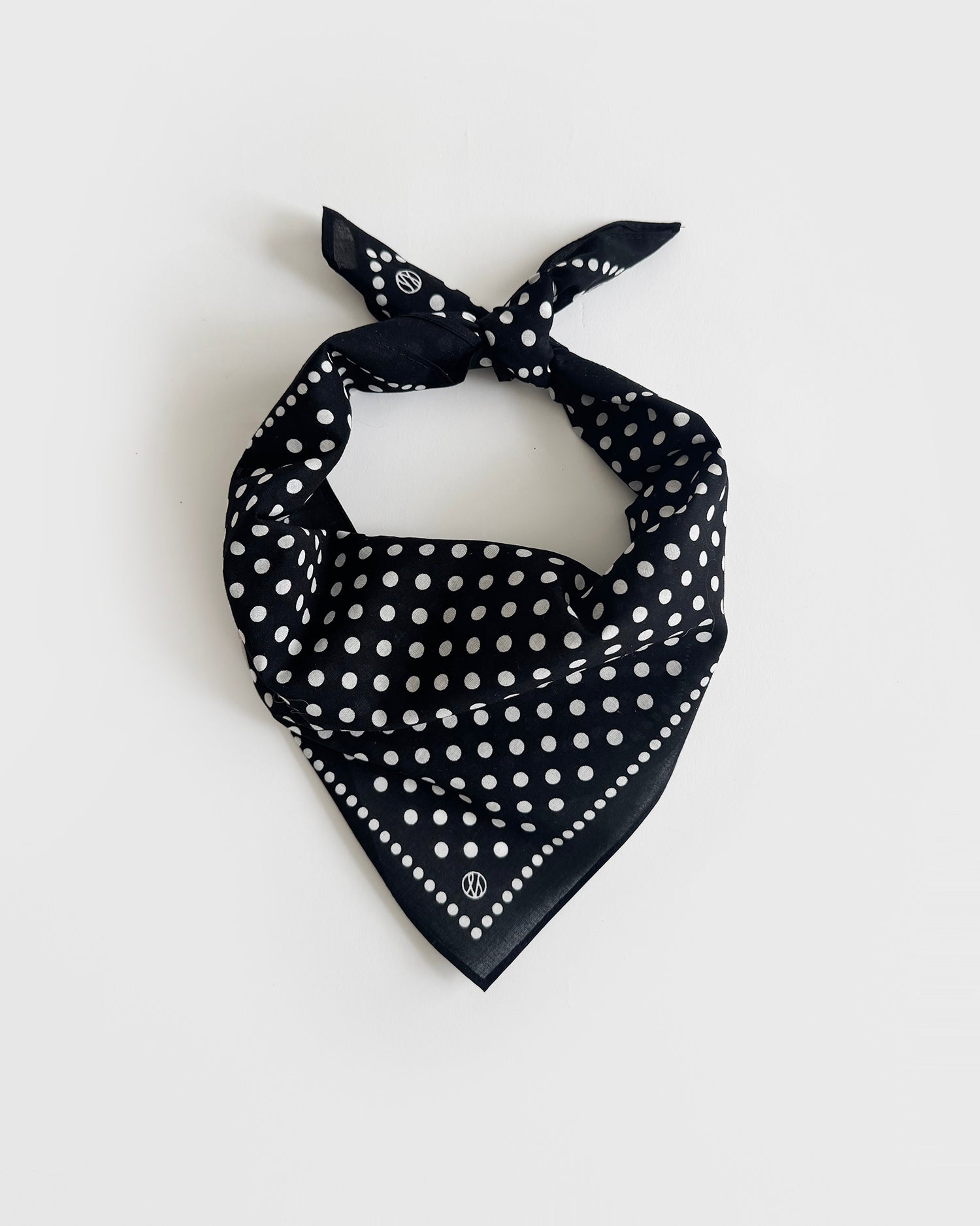 COTTON POLKADOT SCARF | BLACK | 55CM – lescarf