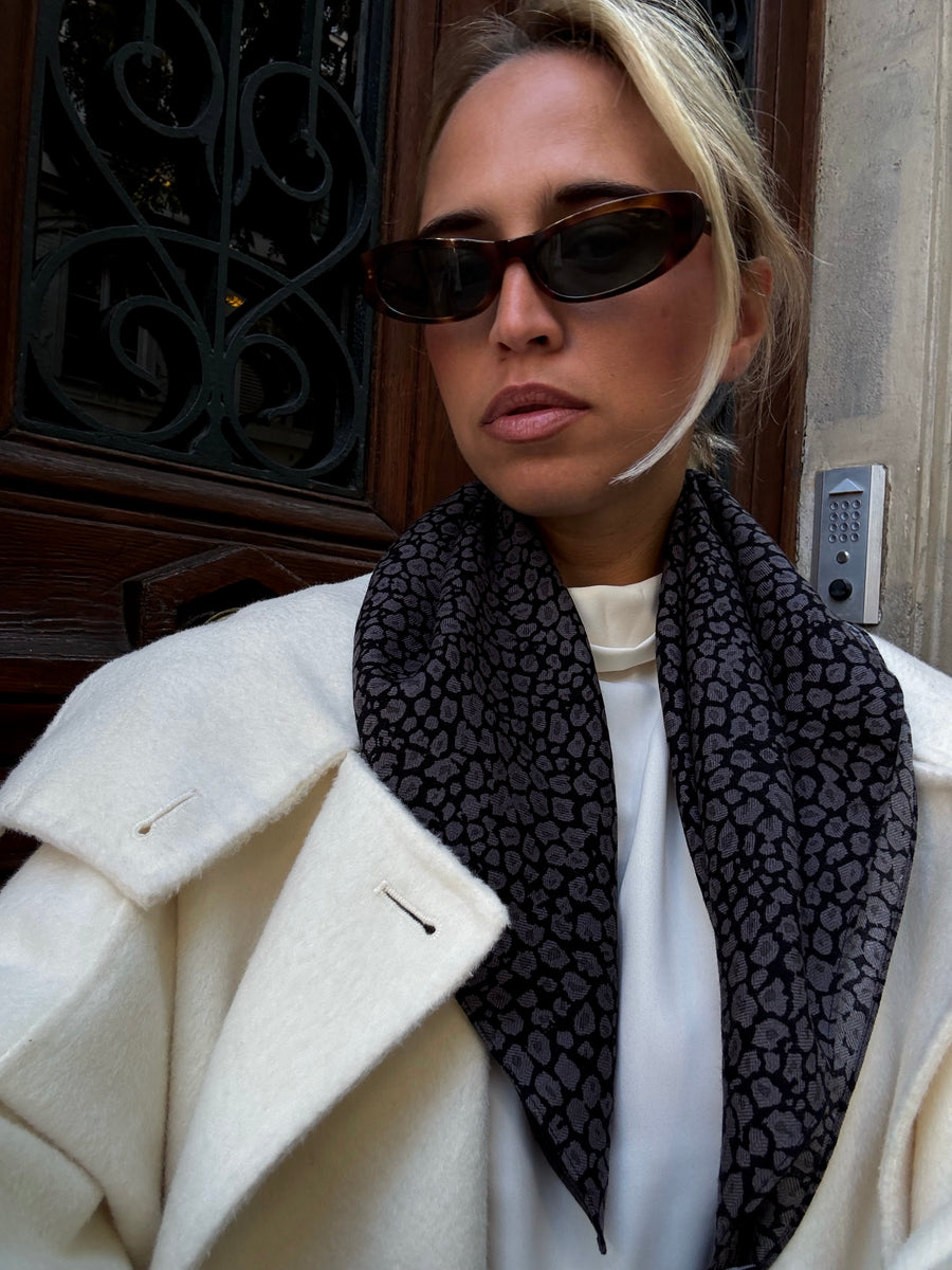 PRE ORDER - WOOL SCARF | BLACK & GREY | 65 CM