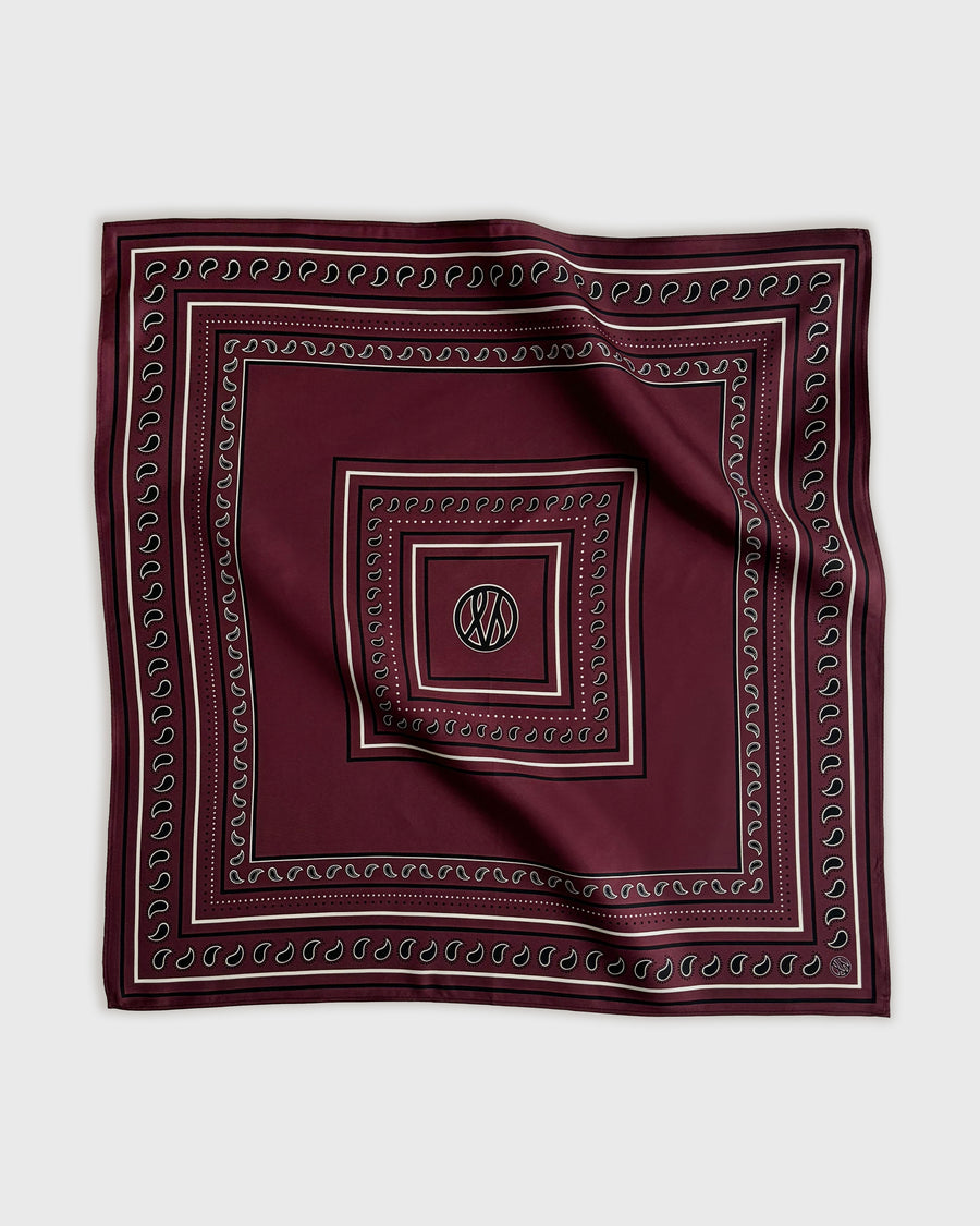 PAISLEY SCARF | WINE RED | 50 CM