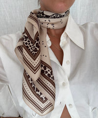 lescarf | silk scarf | Gemini Sand & Mocha Mousse lescarf | silk scarf | Gemini Sand & Mocha Mousse