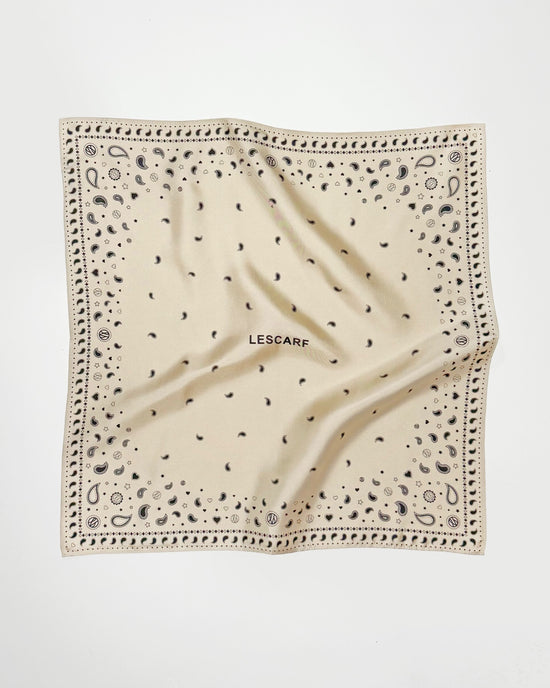 Lescarf Leo Scarf 80 X 80cm in Sand & Black