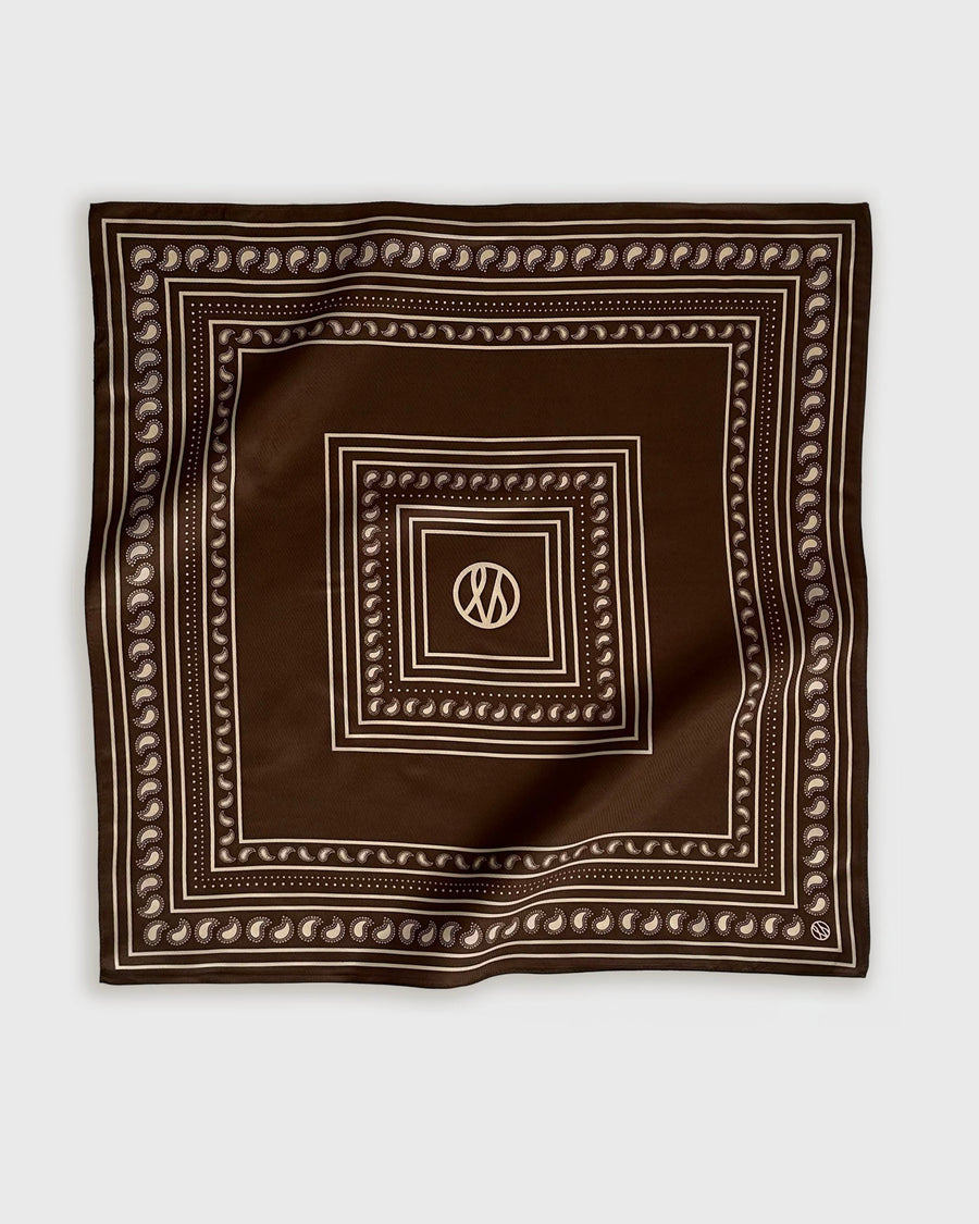 PAISLEY SCARF | MOCHA MOUSSE & CREAM | 50 CM