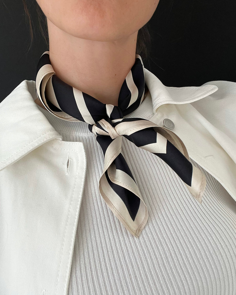 WIDE STRIPED SCARF | SAND | 50 CM - lescarf