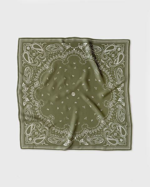 PAISLEY SCARF | OLIVE GREEN | 65 CM – lescarf