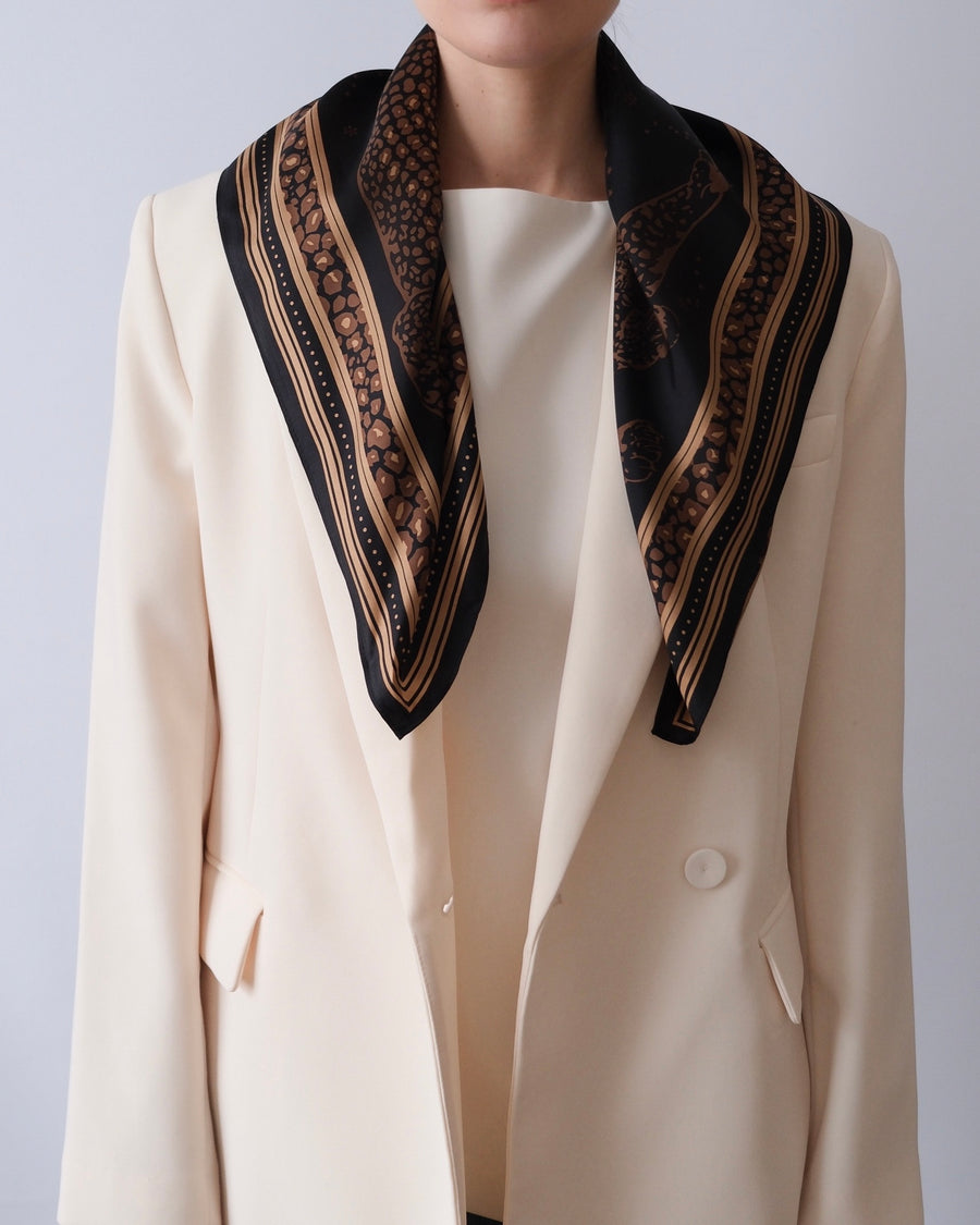 lescarf | silk scarf | Gemini Black & Mocha Mousse