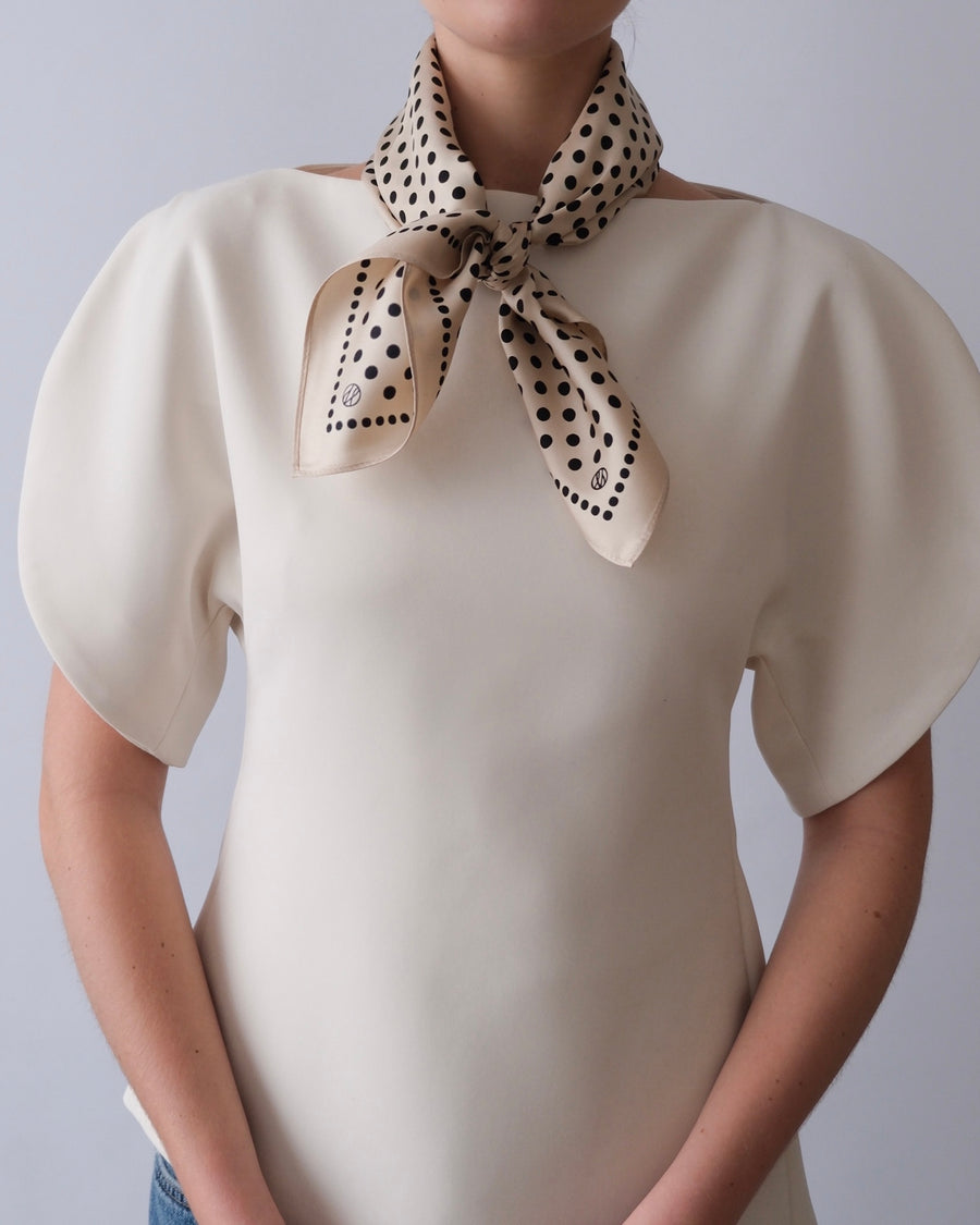 POLKADOT SCARF | SAND | 65 CM – lescarf