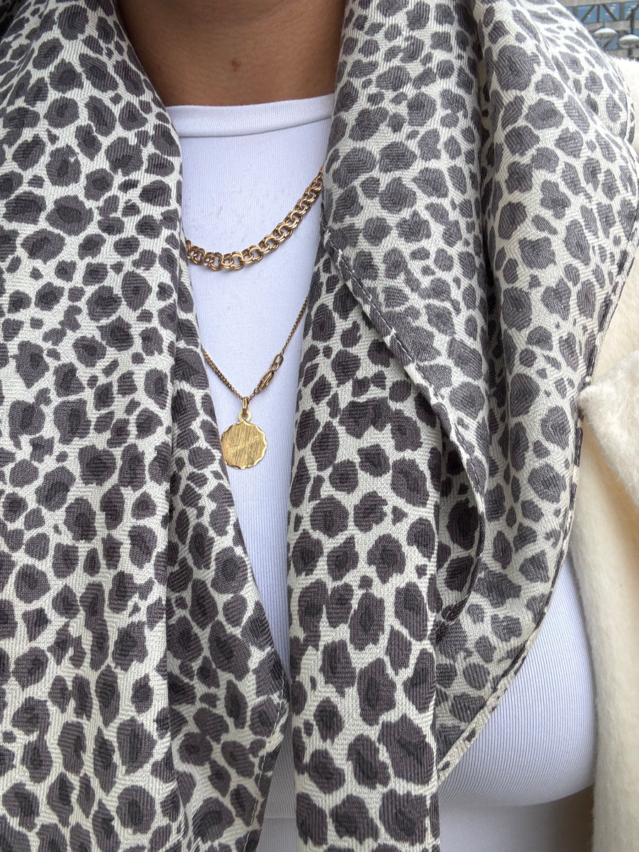 PRE ORDER - WOOL SCARF | WHITE & GREY | 65 CM