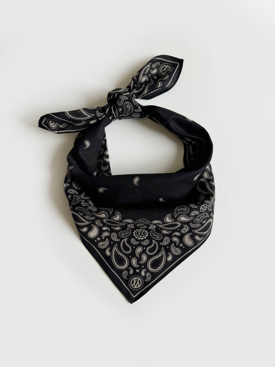 COTTON PAISLEY | BLACK | 55CM