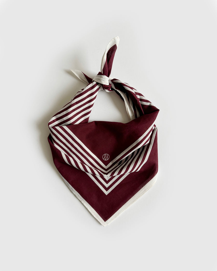 COTTON STRIPED WINE RED | 55CM