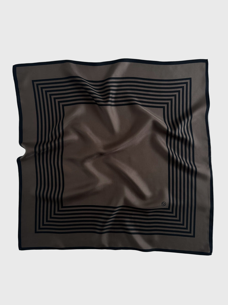 STRIPED SCARF | TAUPE | 65 CM