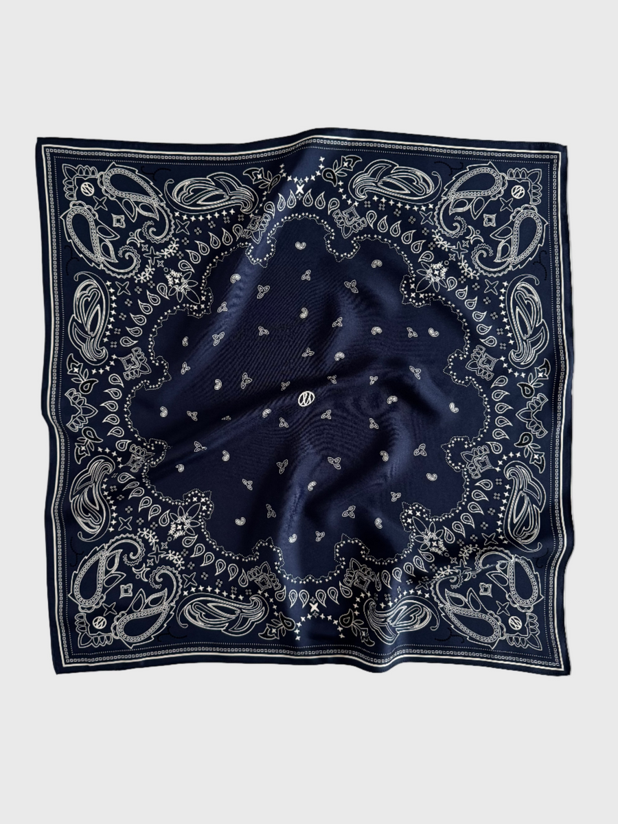 PAISLEY SCARF | NAVY | 65 CM