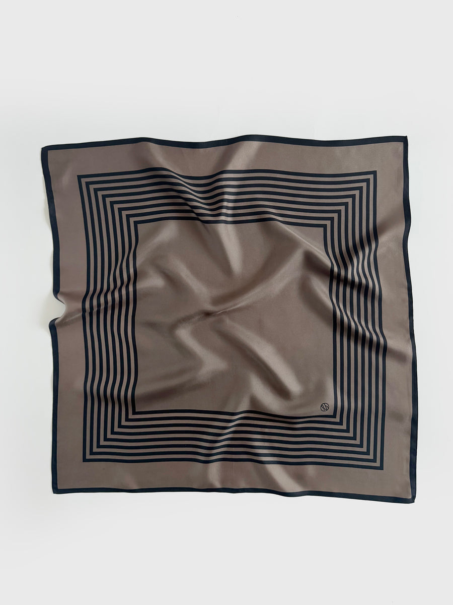 STRIPED SCARF | TAUPE | 65 CM