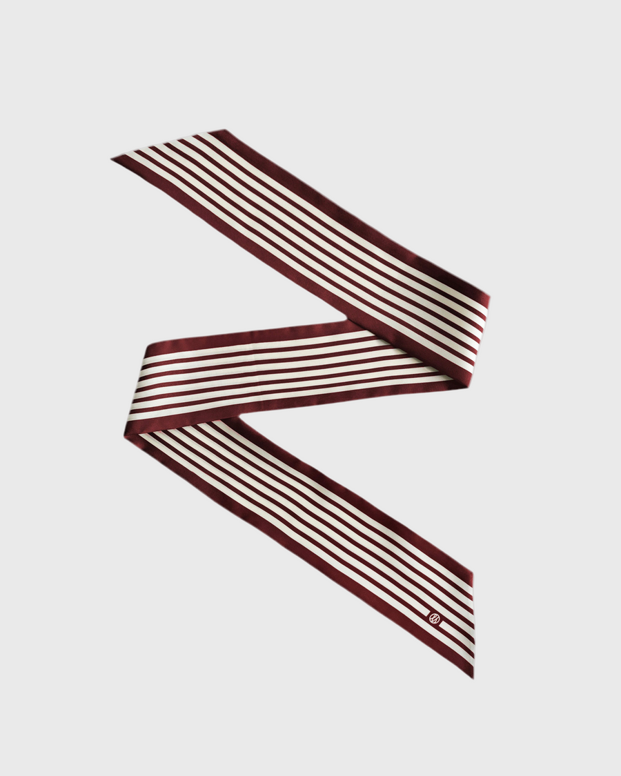 NARROW SCARF STRIPED | WINE REED  | 115x8 CM - lescarf