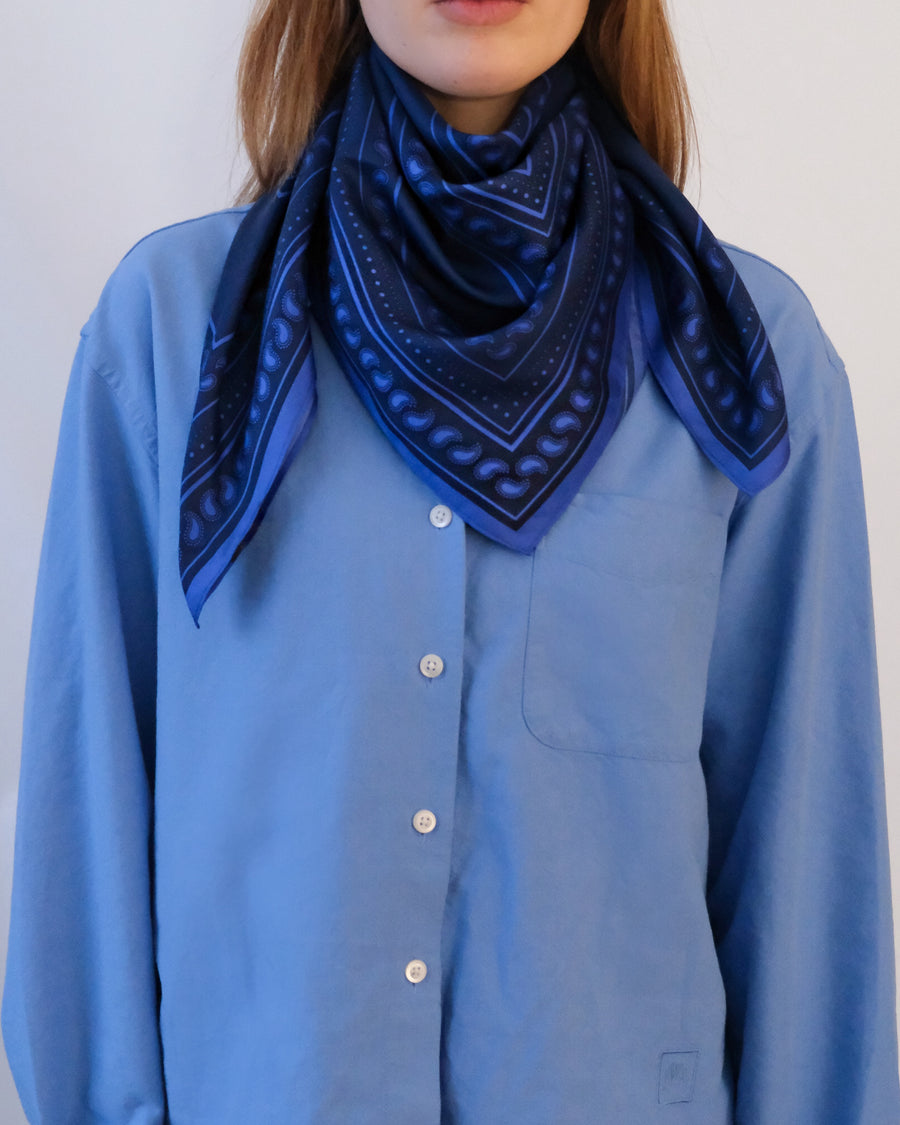 PAISLEY SCARF | ROYAL BLUE | 80 CM – lescarf