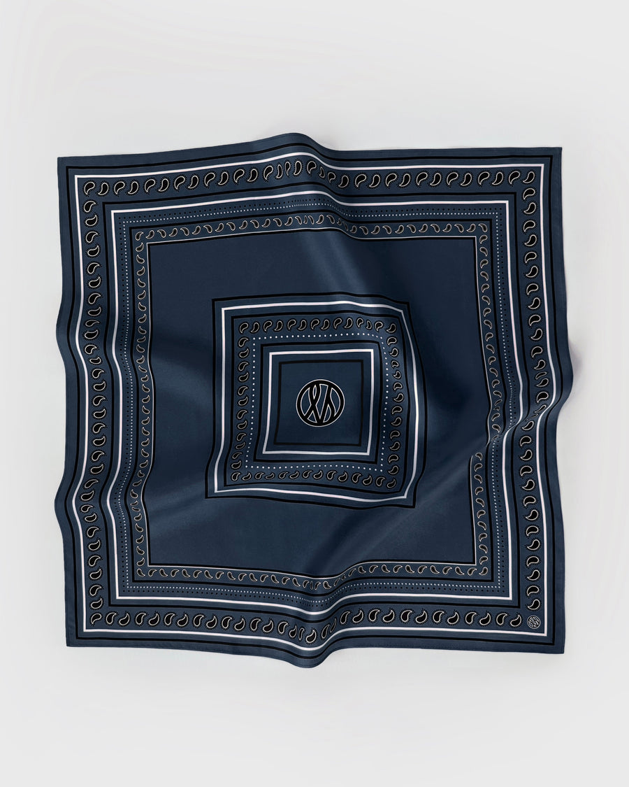PAISLEY SCARF | NAVY | 50 CM - lescarf