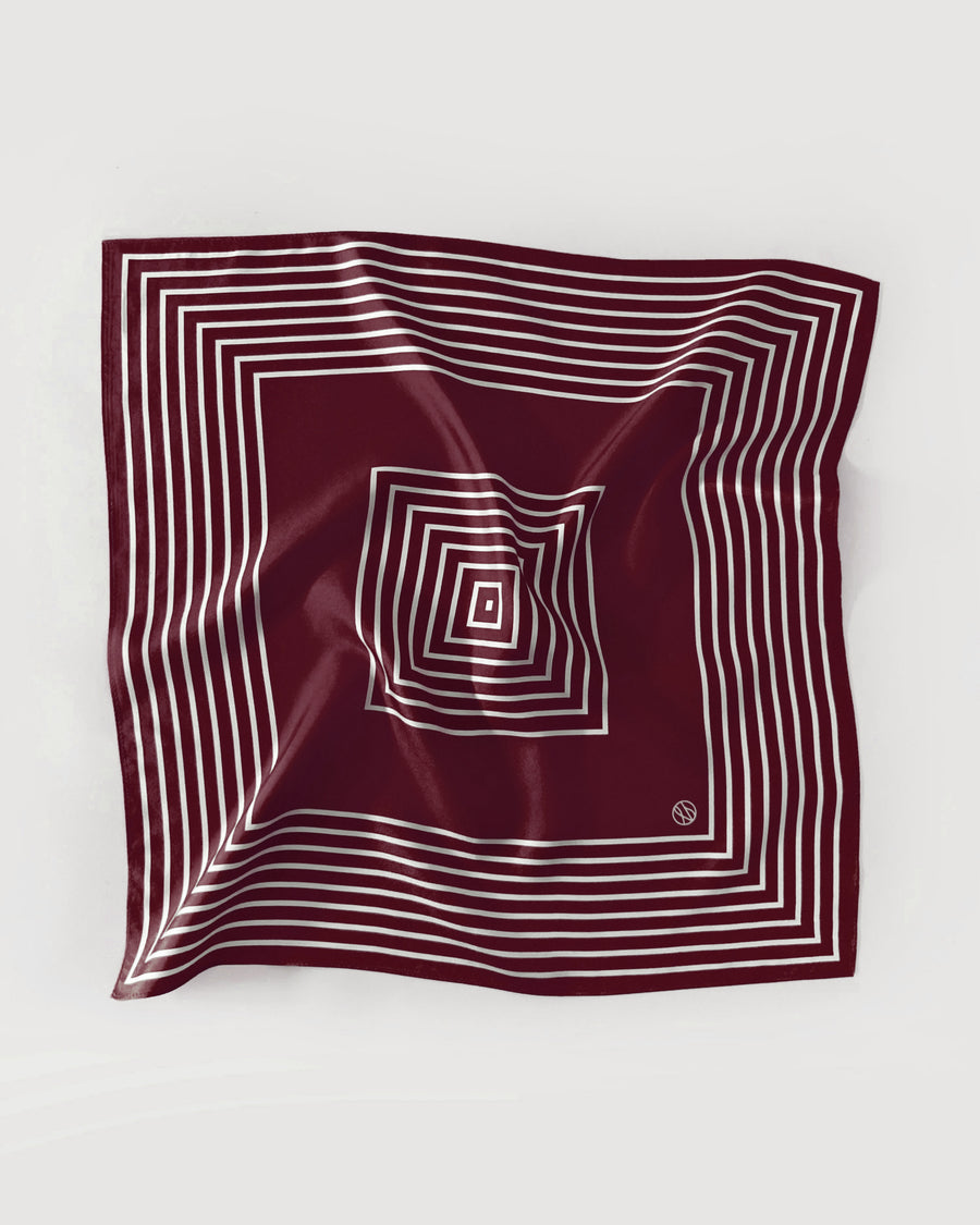 STRIPED SCARF | WINE RED | 50 CM