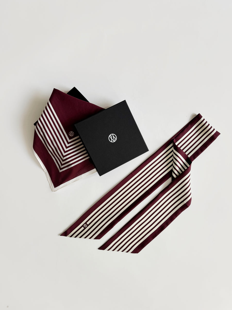 HOLIDAY CAPSULE | COTTON STRIPED WINE RED | 55CM