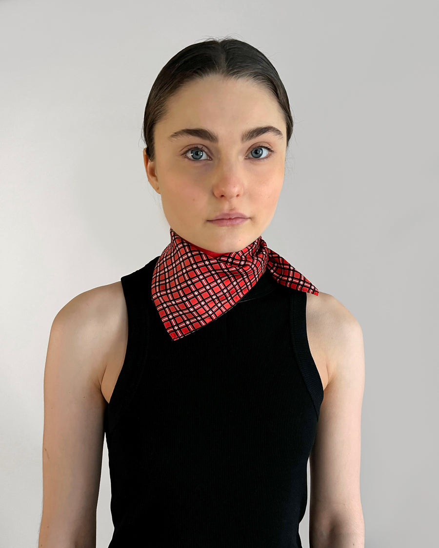 CHECK SCARF | RED - lescarf